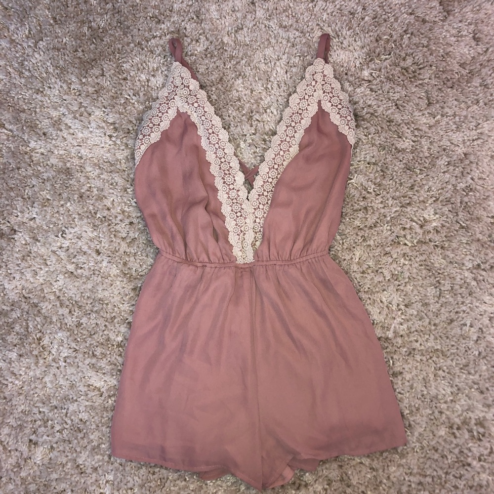 Pink/ Lace Romper